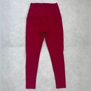 Beyond Yoga Spacedye Out of Pocket High Waisted Capri Leggings, Small, Berry Red